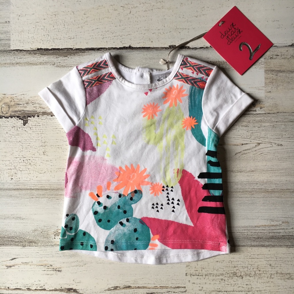 Deux Par Deux abstract cactus top NWT